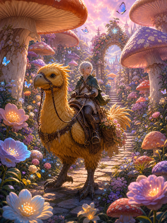 巨菇鸟骑幻想花园 风格卡预览